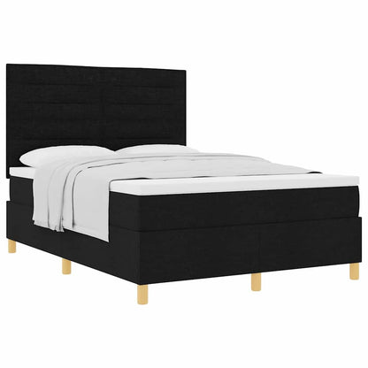 Boxspringbett Mit Kopfteil Schwarz 160 X 200 Cm Stoff Dunkelgrau