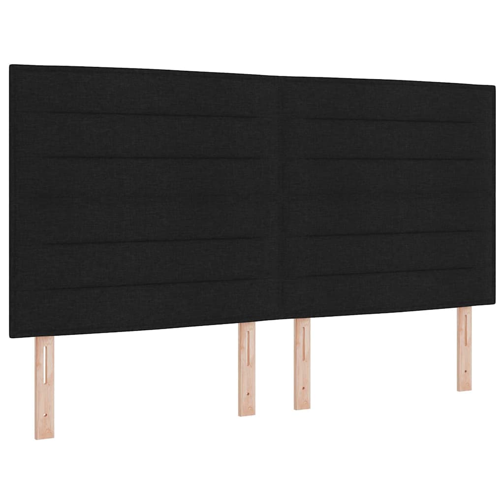 Boxspringbett Mit Kopfteil Schwarz 180 X 200 Cm Stoff Dunkelgrau