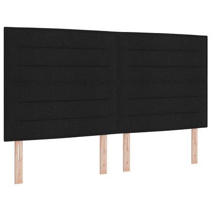 Boxspringbett Mit Kopfteil Schwarz 180 X 200 Cm Stoff Dunkelgrau