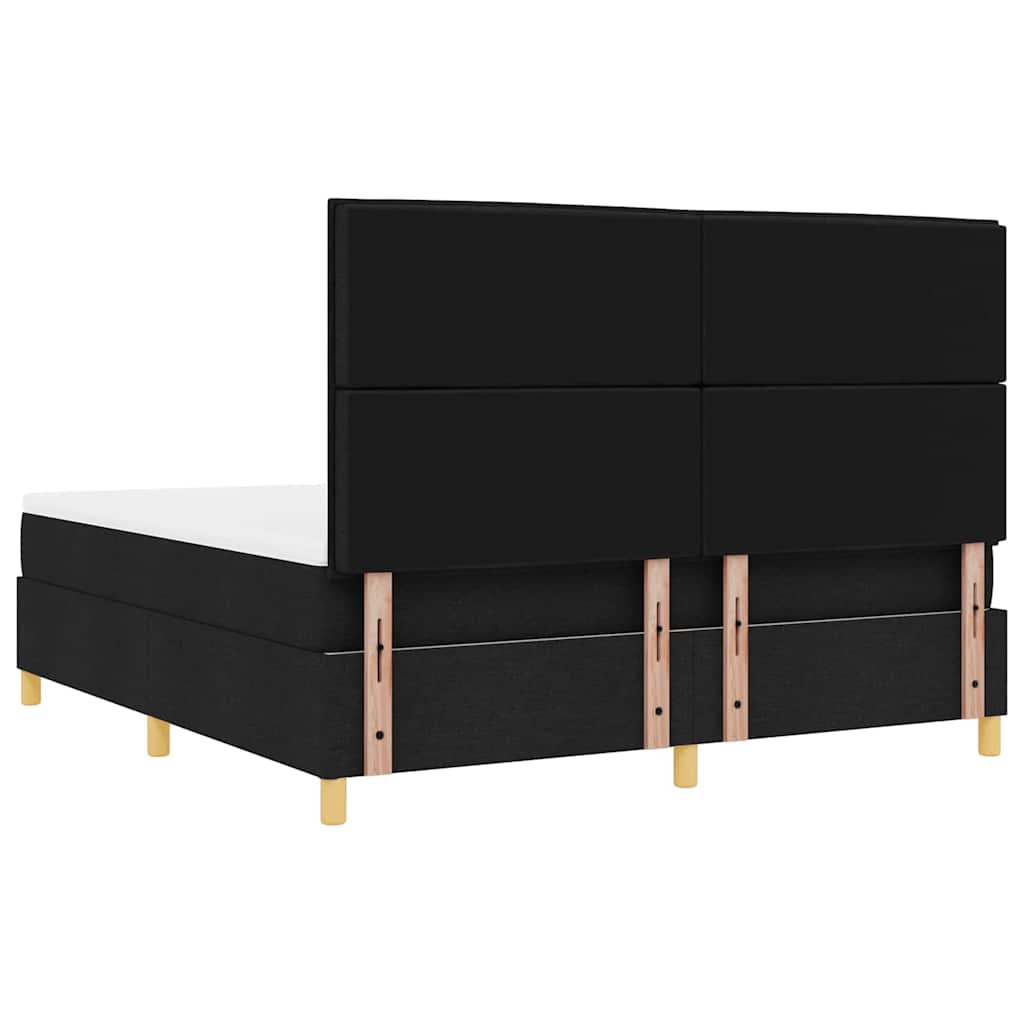 Boxspringbett Mit Kopfteil Schwarz 180 X 200 Cm Stoff Dunkelgrau