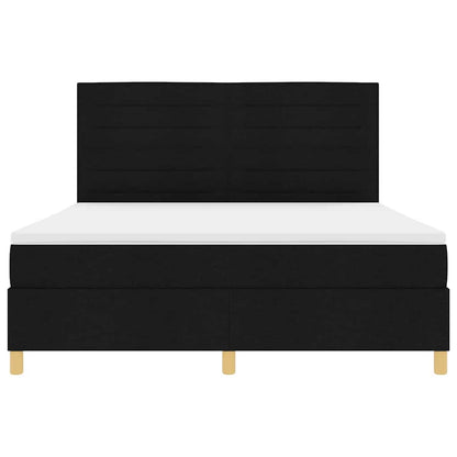 Boxspringbett Mit Kopfteil Schwarz 180 X 200 Cm Stoff Dunkelgrau