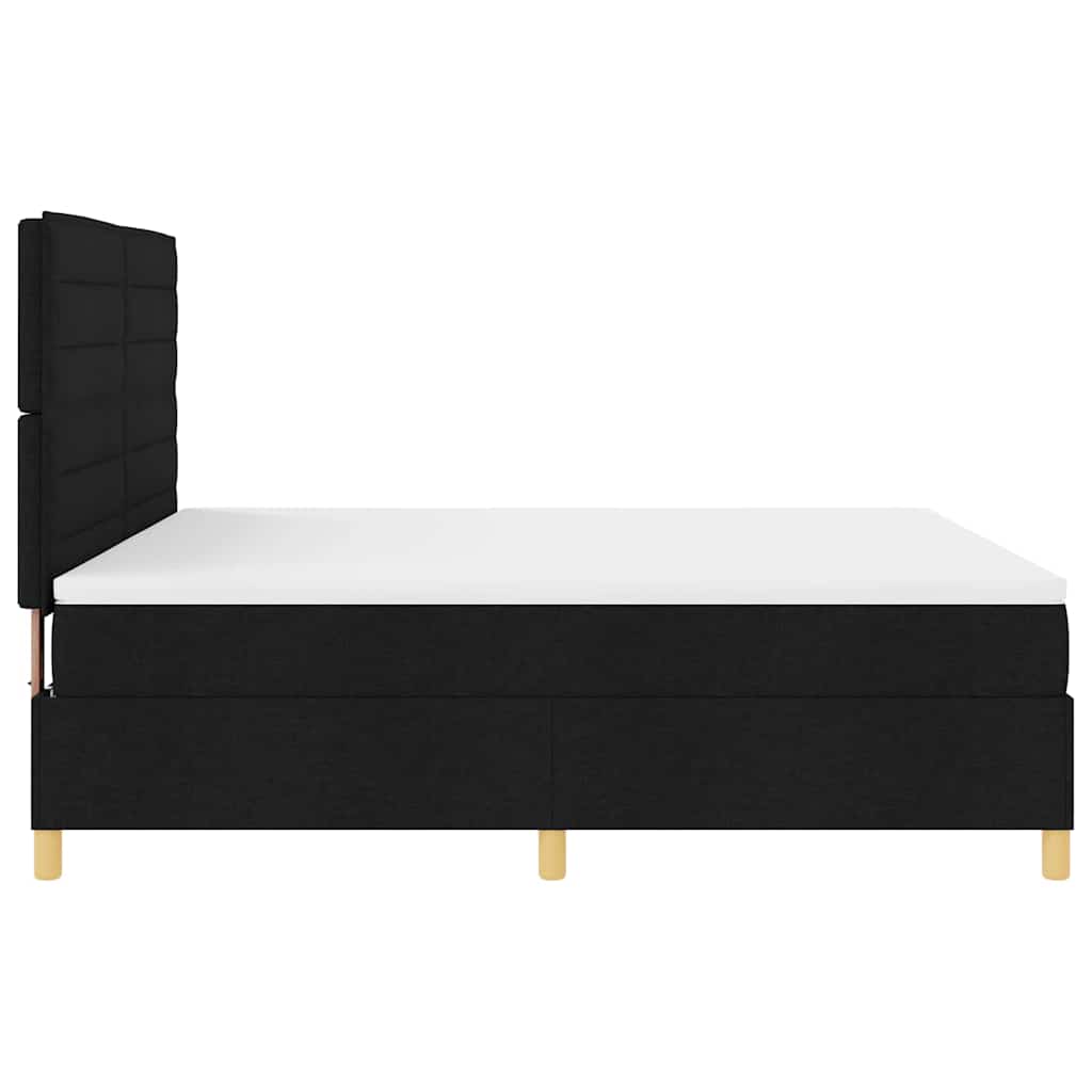 Boxspringbett Mit Kopfteil Schwarz 180 X 200 Cm Stoff Dunkelgrau