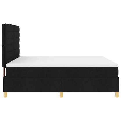 Boxspringbett Mit Kopfteil Schwarz 180 X 200 Cm Stoff Dunkelgrau