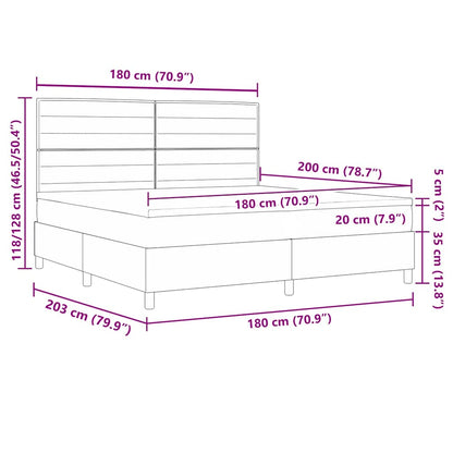 Boxspringbett Mit Kopfteil Schwarz 180 X 200 Cm Stoff Dunkelgrau