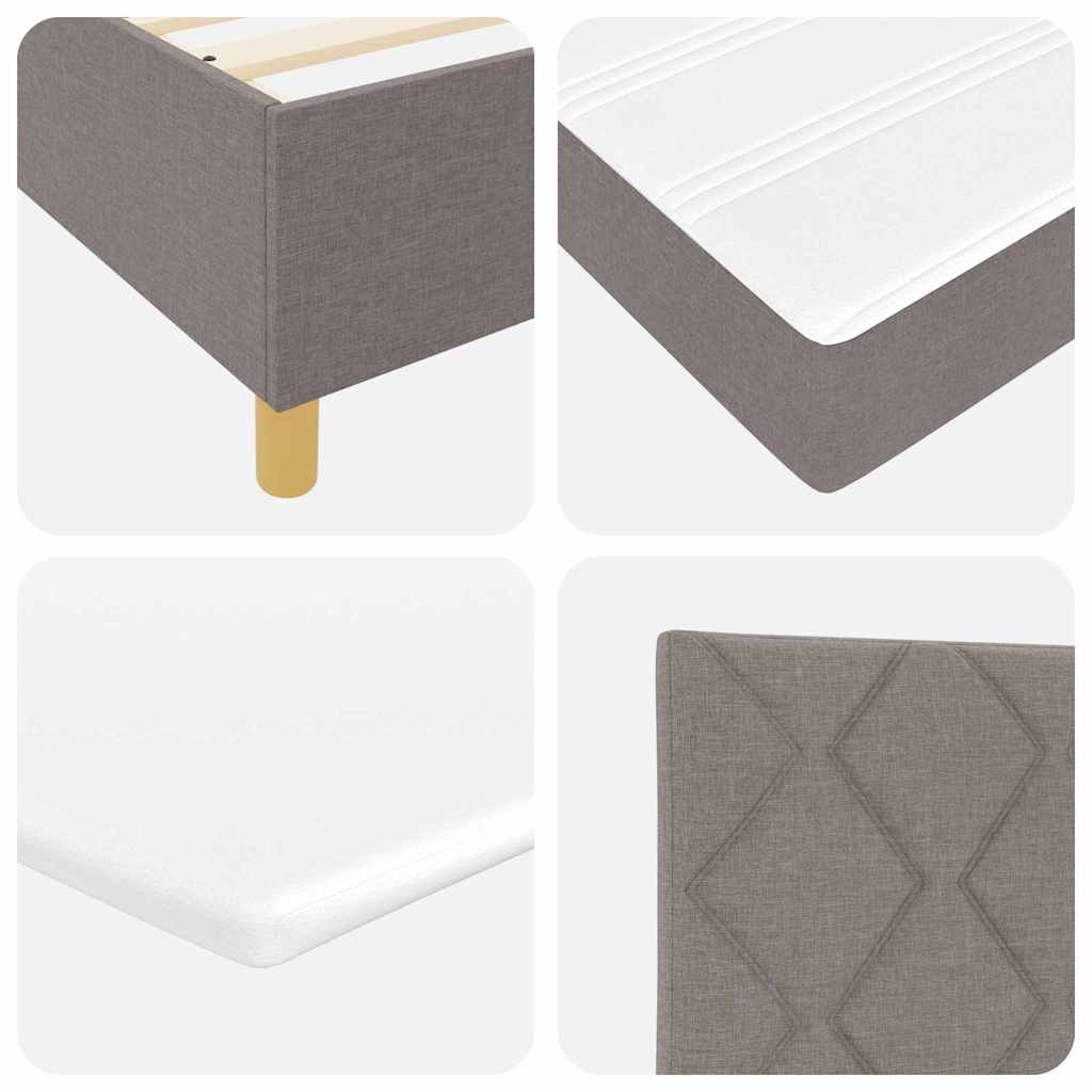 Boxspringbett Mit Kopfteil Taupe 140 X 200 Cm Stoff Dunkelbraun