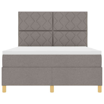 Boxspringbett Mit Kopfteil Taupe 140 X 200 Cm Stoff Dunkelbraun