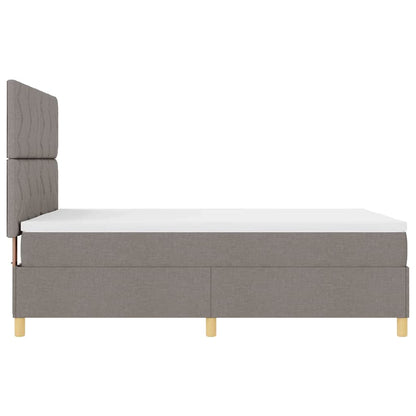 Boxspringbett Mit Kopfteil Taupe 140 X 200 Cm Stoff Dunkelbraun