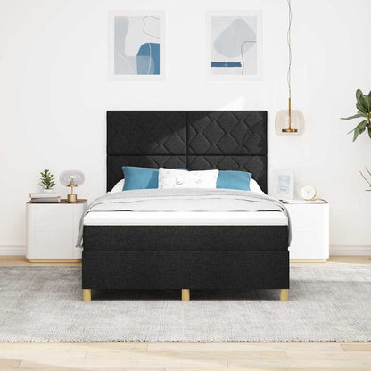 Boxspringbett Mit Kopfteil Schwarz 160 X 200 Cm Stoff Dunkelgrau