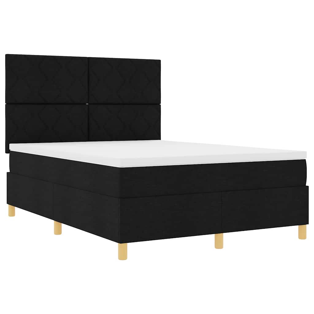 Boxspringbett Mit Kopfteil Schwarz 160 X 200 Cm Stoff Dunkelgrau