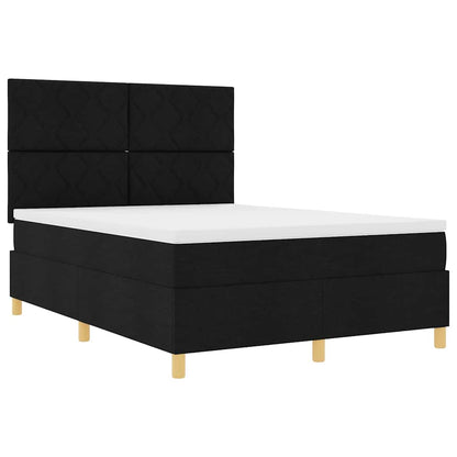 Boxspringbett Mit Kopfteil Schwarz 160 X 200 Cm Stoff Dunkelgrau