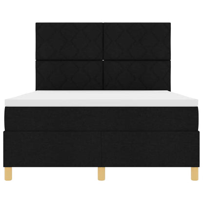 Boxspringbett Mit Kopfteil Schwarz 160 X 200 Cm Stoff Dunkelgrau