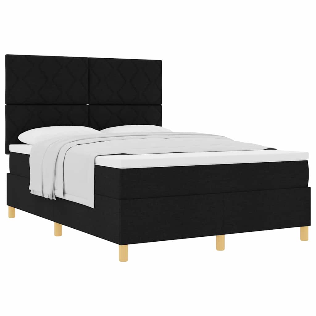 Boxspringbett Mit Kopfteil Schwarz 160 X 200 Cm Stoff Dunkelgrau