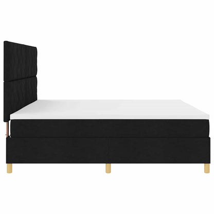 Boxspringbett Mit Kopfteil Schwarz 200 X 200 Cm Stoff Dunkelgrau
