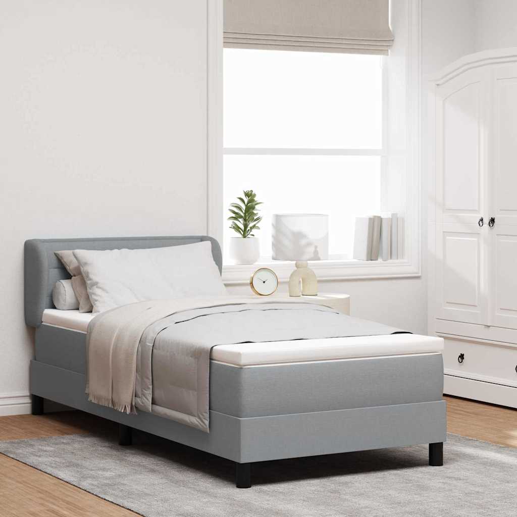 Boxspringbett Mit Matratze Stoff Hellgrau