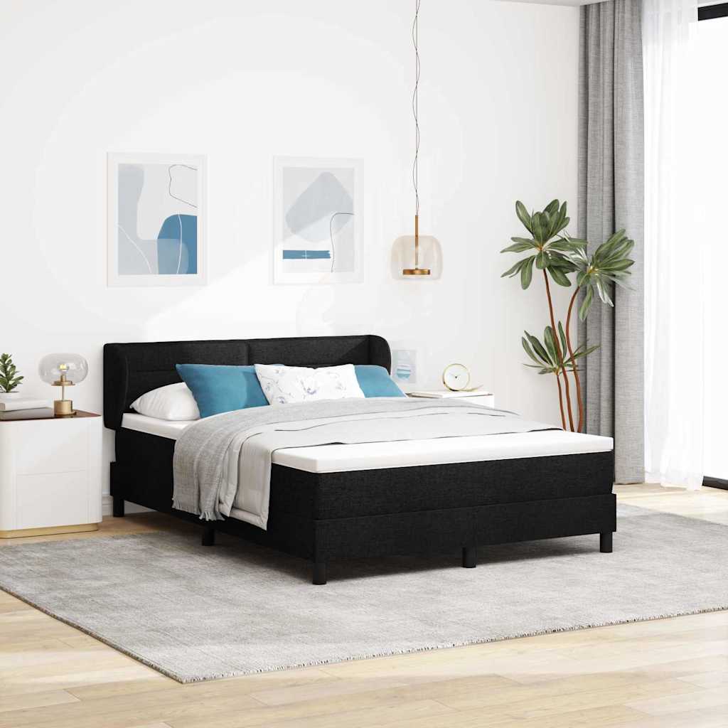Boxspringbett Mit Matratze Stoff Schwarz
