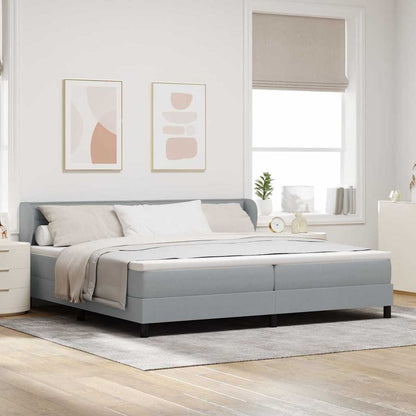 Boxspringbett Mit Matratze Stoff Hellgrau
