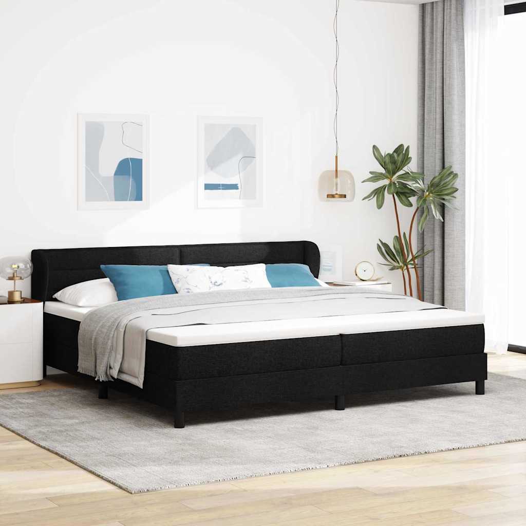 Boxspringbett Mit Matratze Stoff Schwarz