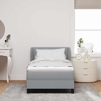 Boxspringbett Mit Matratze Stoff Hellgrau