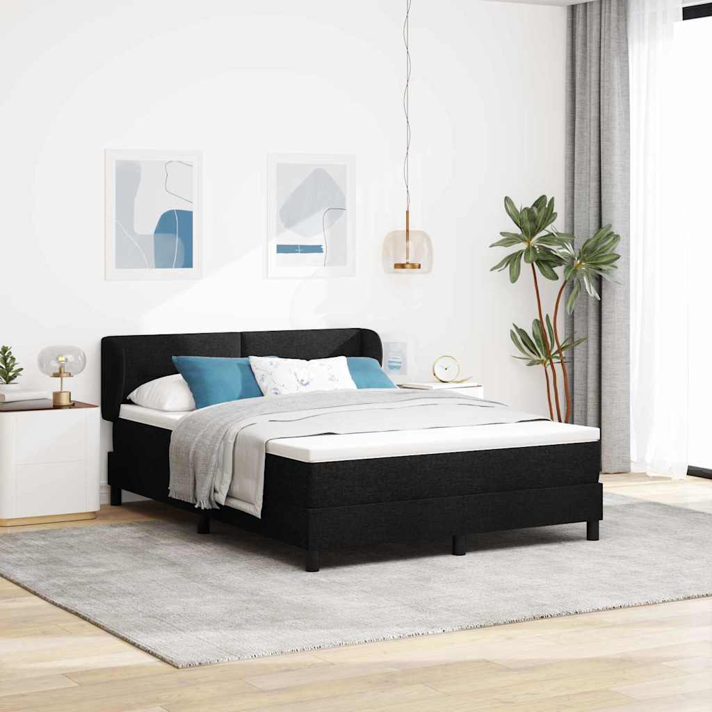 Boxspringbett Mit Matratze Stoff Schwarz