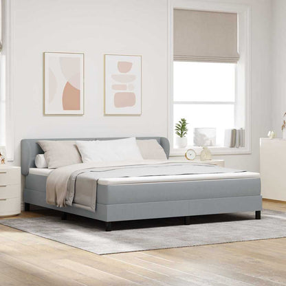 Boxspringbett Mit Matratze Stoff Hellgrau