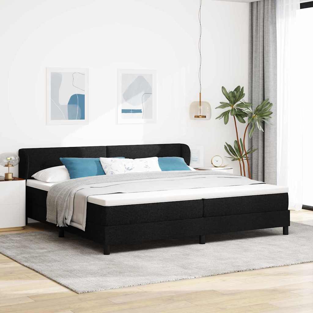 Boxspringbett Mit Matratze Stoff Schwarz