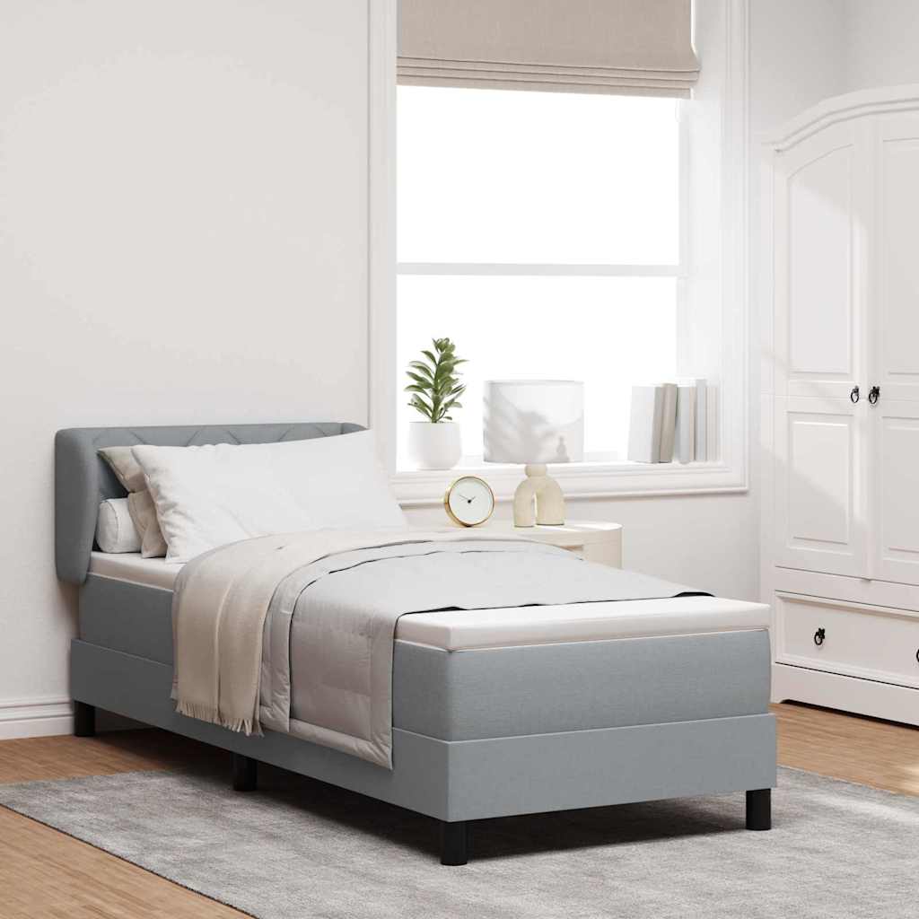 Boxspringbett Mit Matratze Stoff Hellgrau