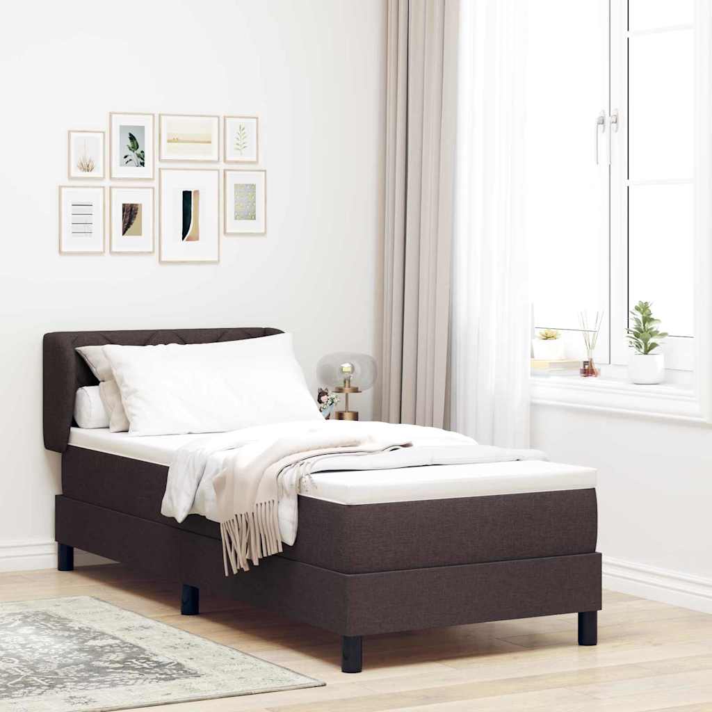 Boxspringbett Mit Matratze Stoff Dunkelbraun
