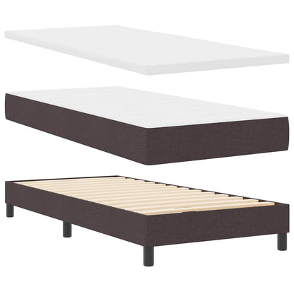 Boxspringbett Mit Matratze Dunkel Stoff Braun