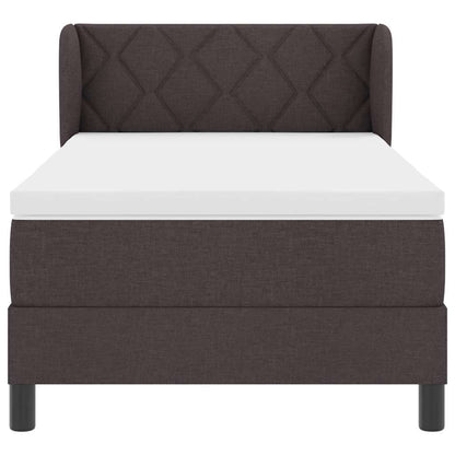 Boxspringbett Mit Matratze Dunkel Stoff Braun