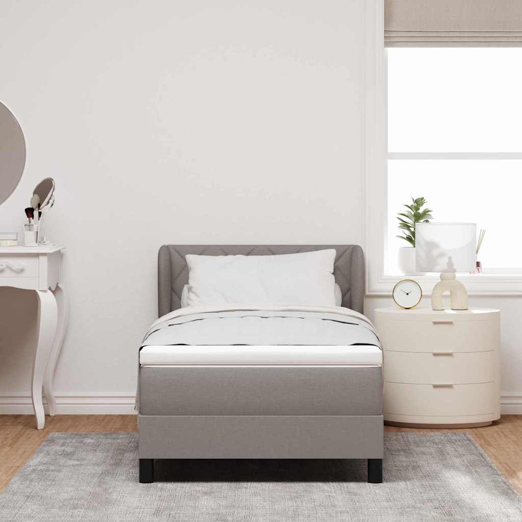 Boxspringbett Mit Matratze Stoff Taupe
