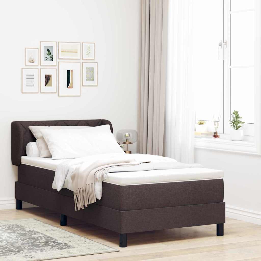 Boxspringbett Mit Matratze Stoff Dunkelbraun