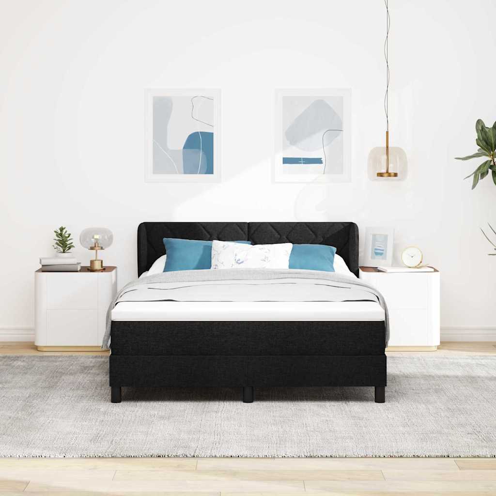 Boxspringbett Mit Matratze Stoff Schwarz