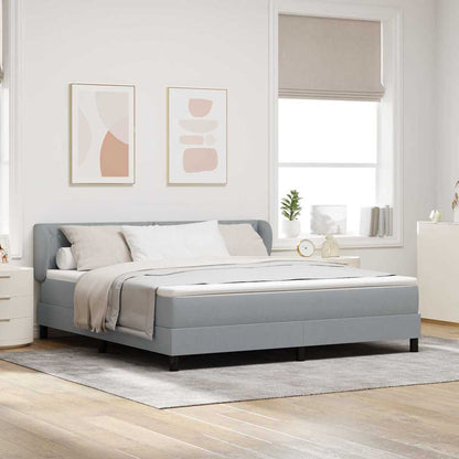 Boxspringbett Mit Matratze Stoff Hellgrau