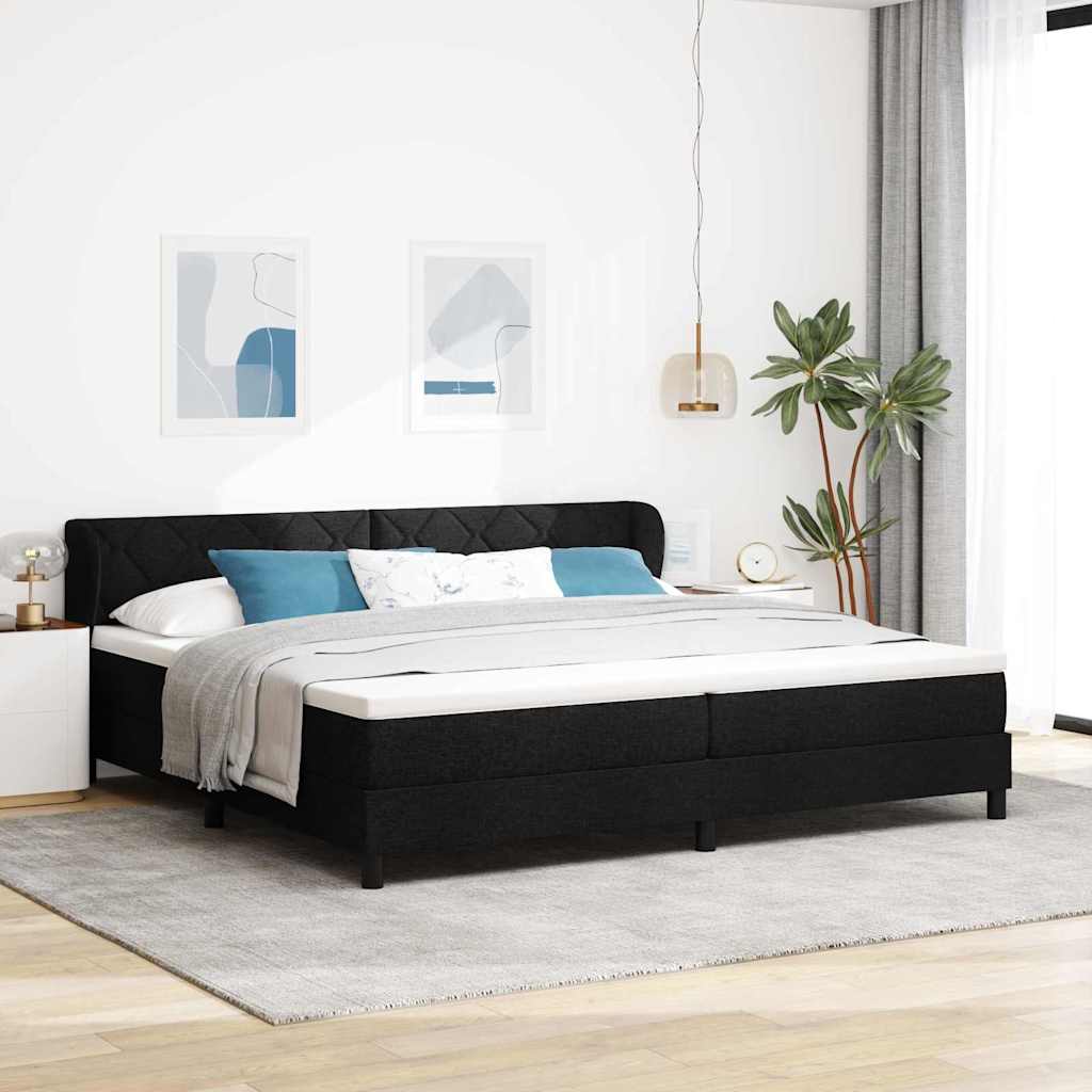 Boxspringbett Mit Matratze Stoff Schwarz