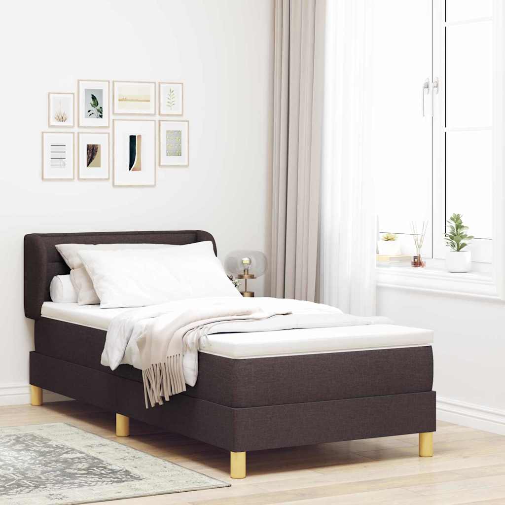 Boxspringbett Mit Matratze Stoff Dunkelbraun