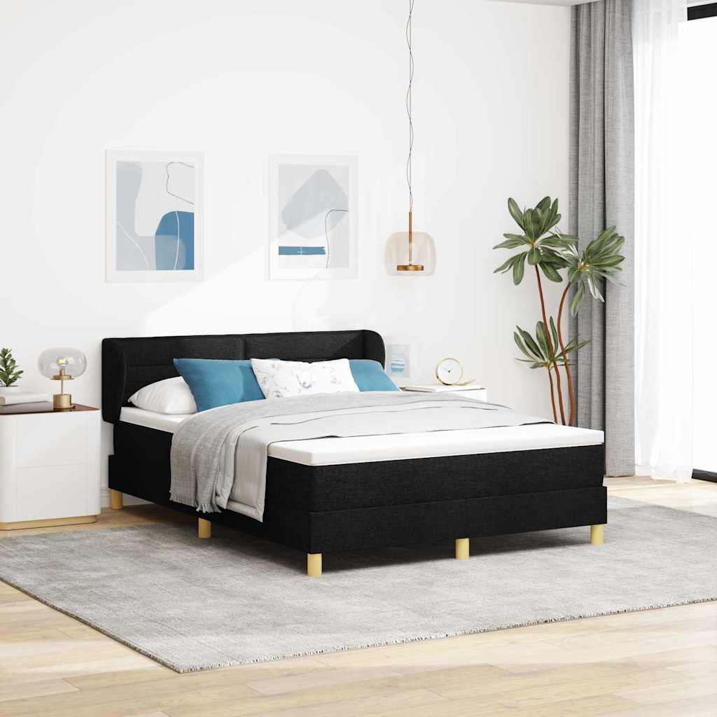 Boxspringbett Mit Matratze Stoff Schwarz
