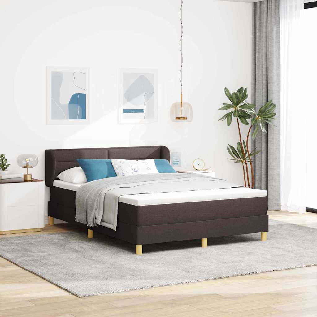Boxspringbett Mit Matratze Stoff Dunkelbraun