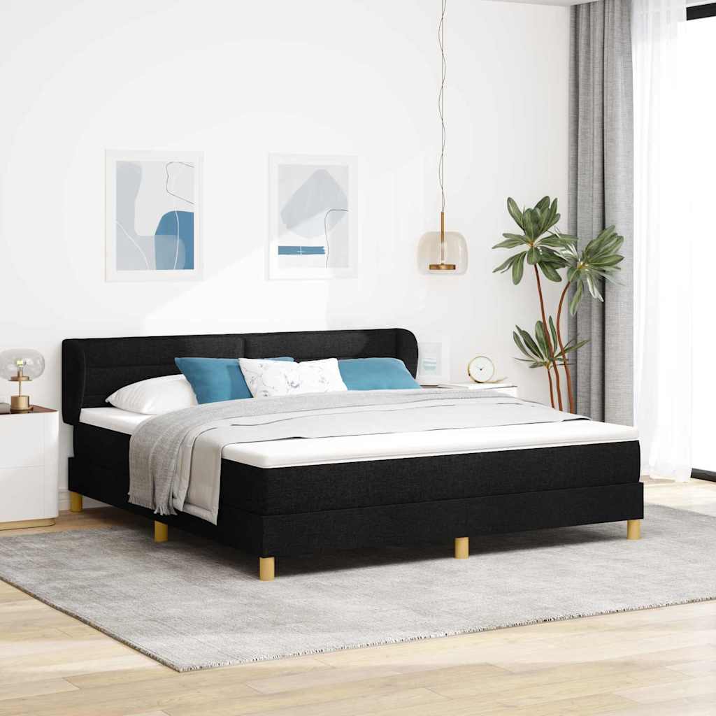 Boxspringbett Mit Matratze Stoff Schwarz