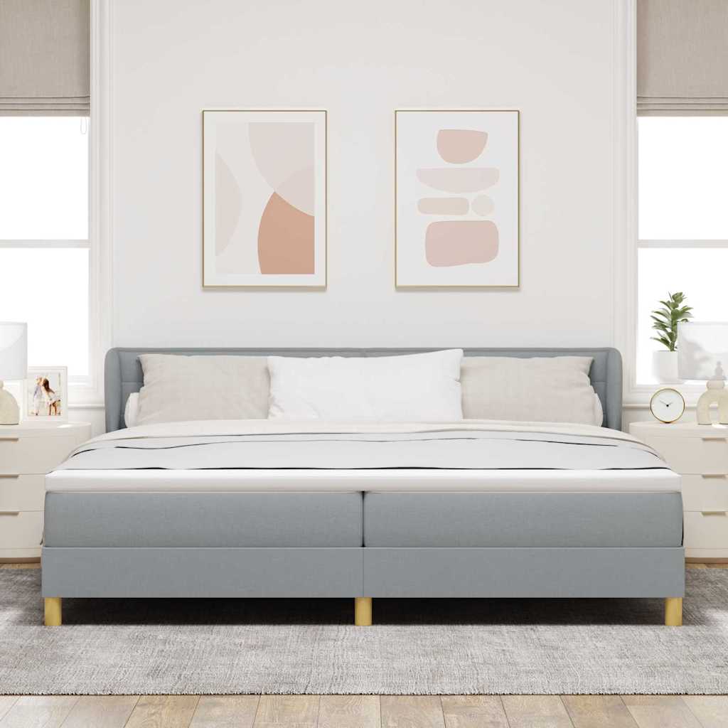 Boxspringbett Mit Matratze Stoff Hellgrau