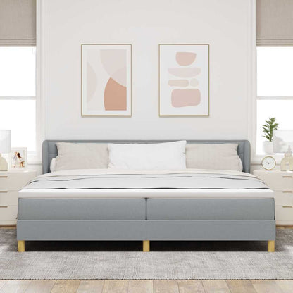 Boxspringbett Mit Matratze Stoff Hellgrau