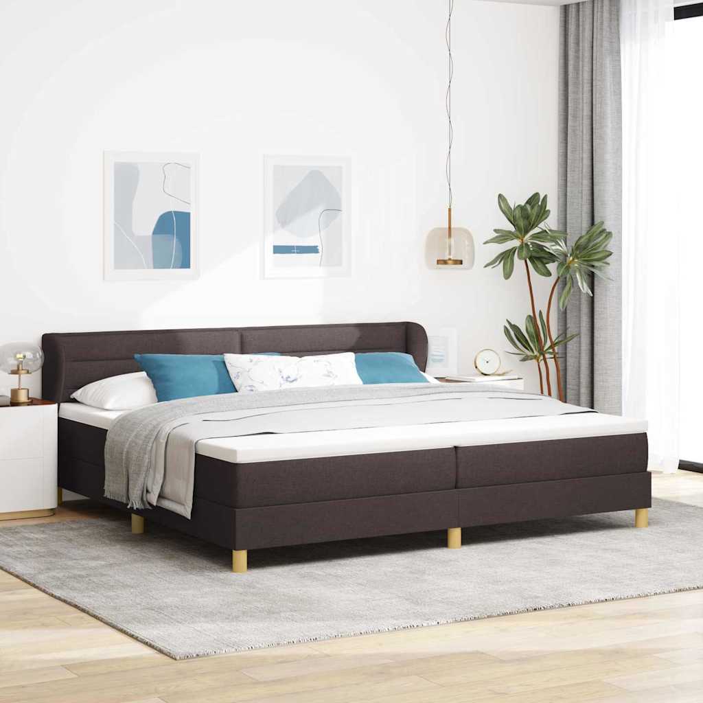 Boxspringbett Mit Matratze Stoff Dunkelbraun