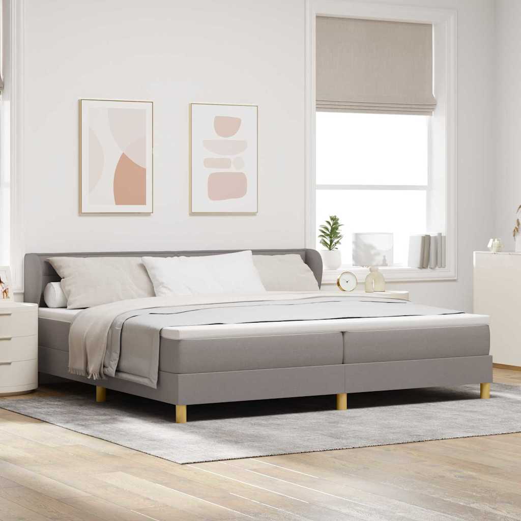 Boxspringbett Mit Matratze Stoff Taupe