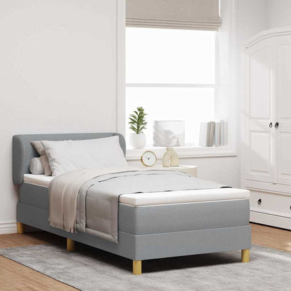 Boxspringbett Mit Matratze Stoff Hellgrau