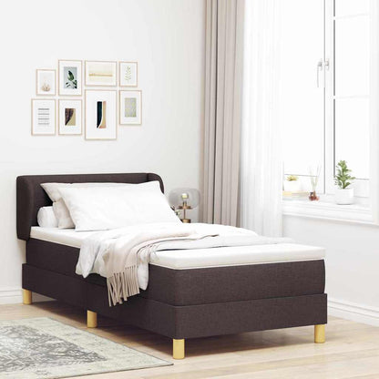 Boxspringbett Mit Matratze Stoff Dunkelbraun