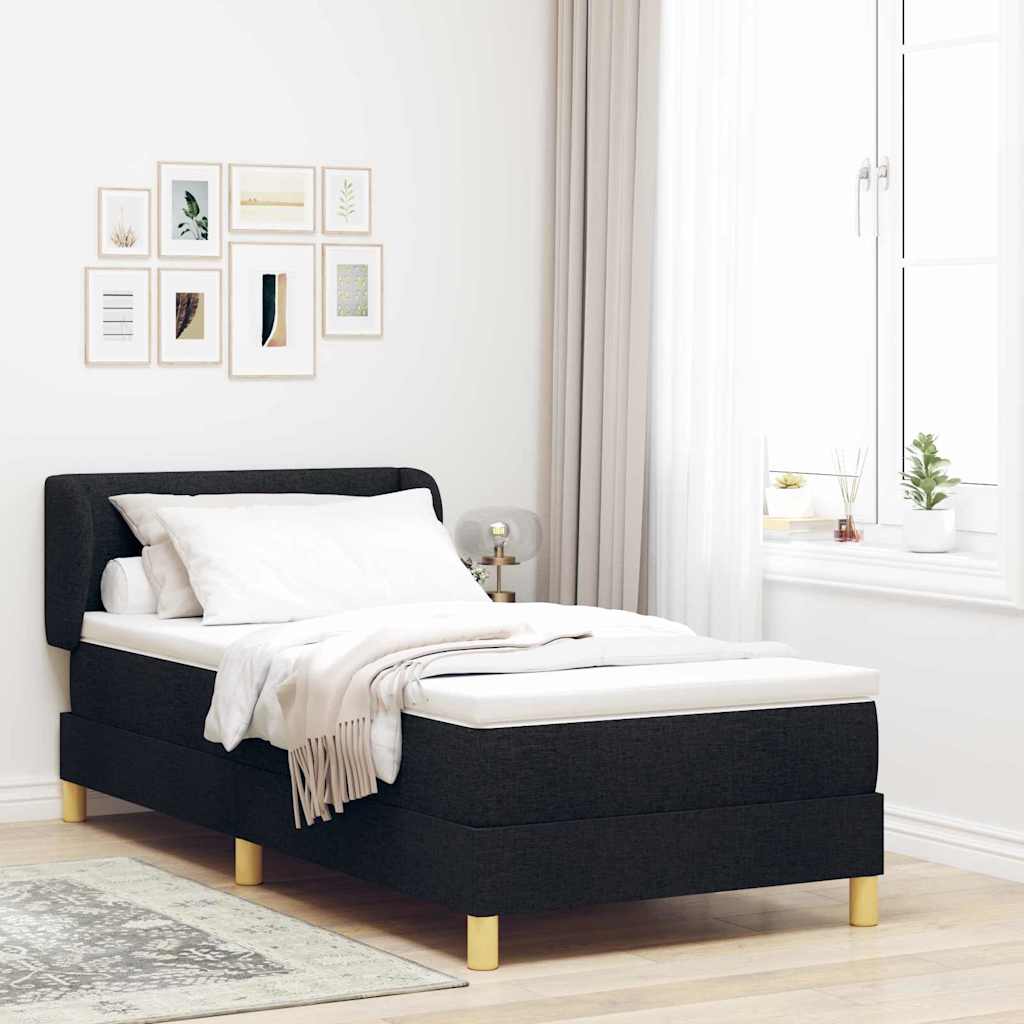 Boxspringbett Mit Matratze Stoff Schwarz