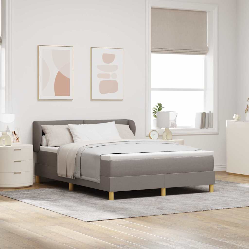 Boxspringbett Mit Matratze Stoff Taupe
