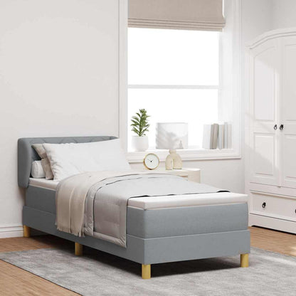 Boxspringbett Mit Matratze Stoff Hellgrau