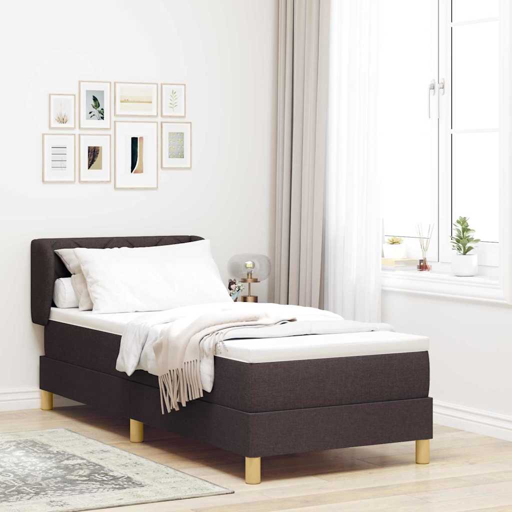 Boxspringbett Mit Matratze Stoff Dunkelbraun