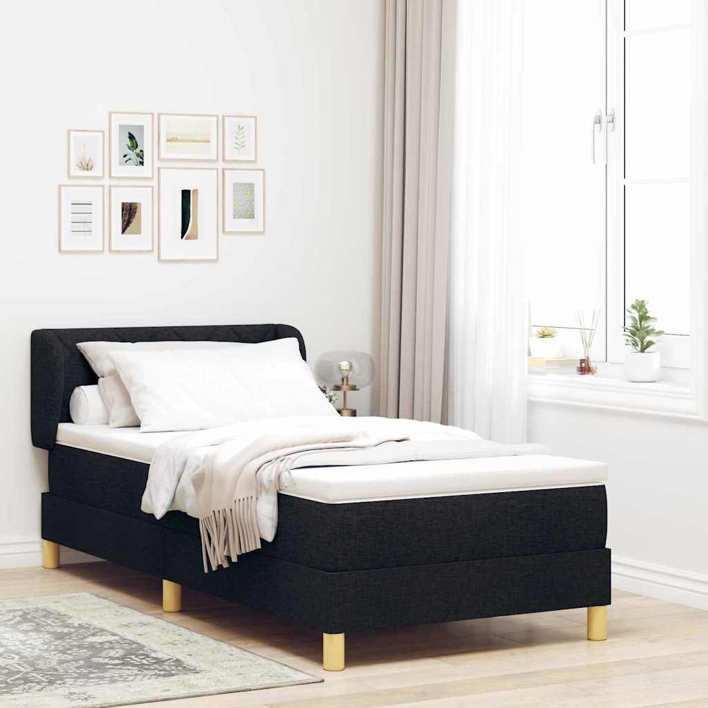 Boxspringbett Mit Matratze Stoff Schwarz