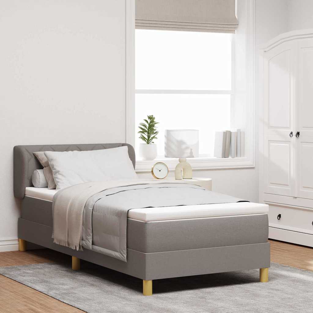 Boxspringbett Mit Matratze Stoff Taupe